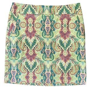 Ann Taylor Madison Pastel Paisley Pencil Skirt Size 2